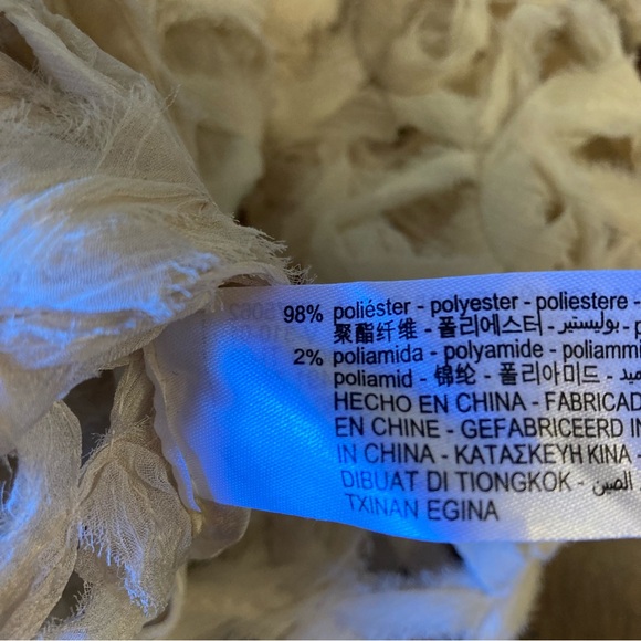 ZARA Cream Open Knit Chiffon Rosette Rose Floral Cropped Jacket Bolero NWT - Picture 8 of 11